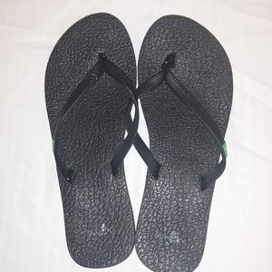 Black flip flops